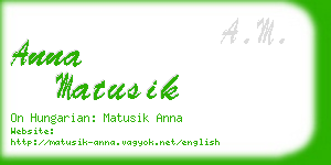 anna matusik business card